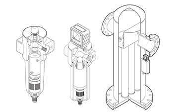 壓縮空氣過濾器示意圖