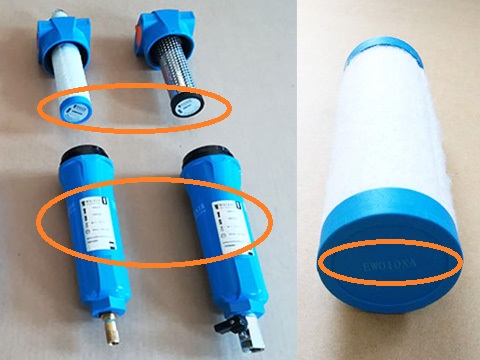 Walker濾芯型號在濾芯端蓋和過濾器殼體上